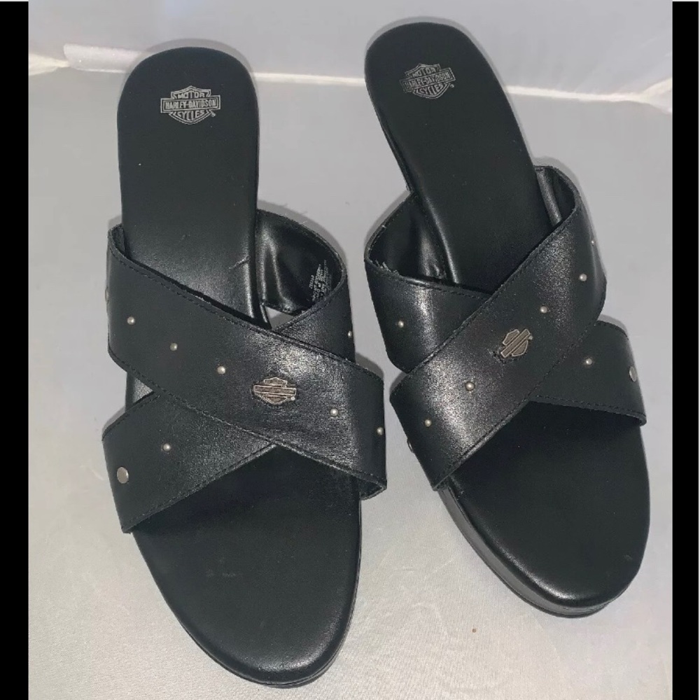 Harley Davidson Size 7.5 Black Heals